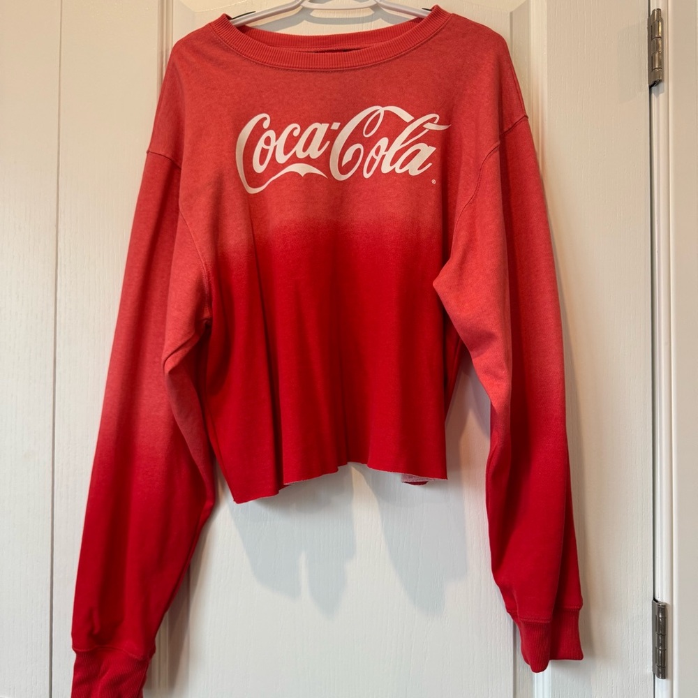 XXL JUNIORS Coca Cola Women's Red Ombre Pullover Sweatshirt